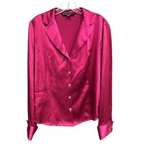Lafayette 148 Silk Blouse Size 12 Valentine’s Day Pink